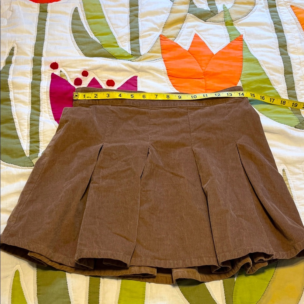 Hollister Girls High Rise Brown Corduroy Skater Skirt